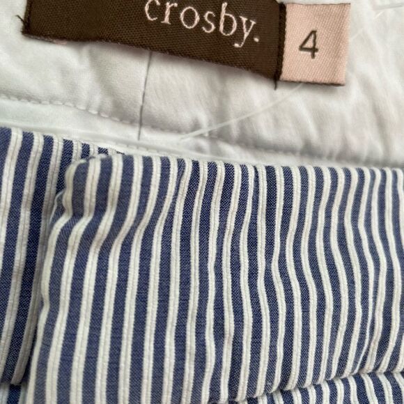 Crosby blue/white striped Madison Crop, size 4 - Picture 3 of 4